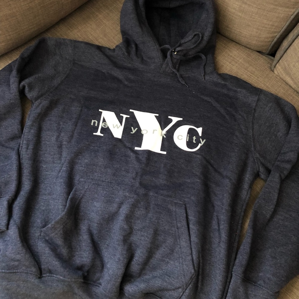 Charcoal Blue NYC Hoodie. Only wore once - Size M